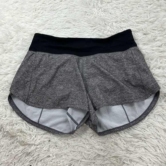 Lululemon Speed Up Short Long *4" Updated Fit Heather Lux Multi Black / Black - Picture 1 of 6